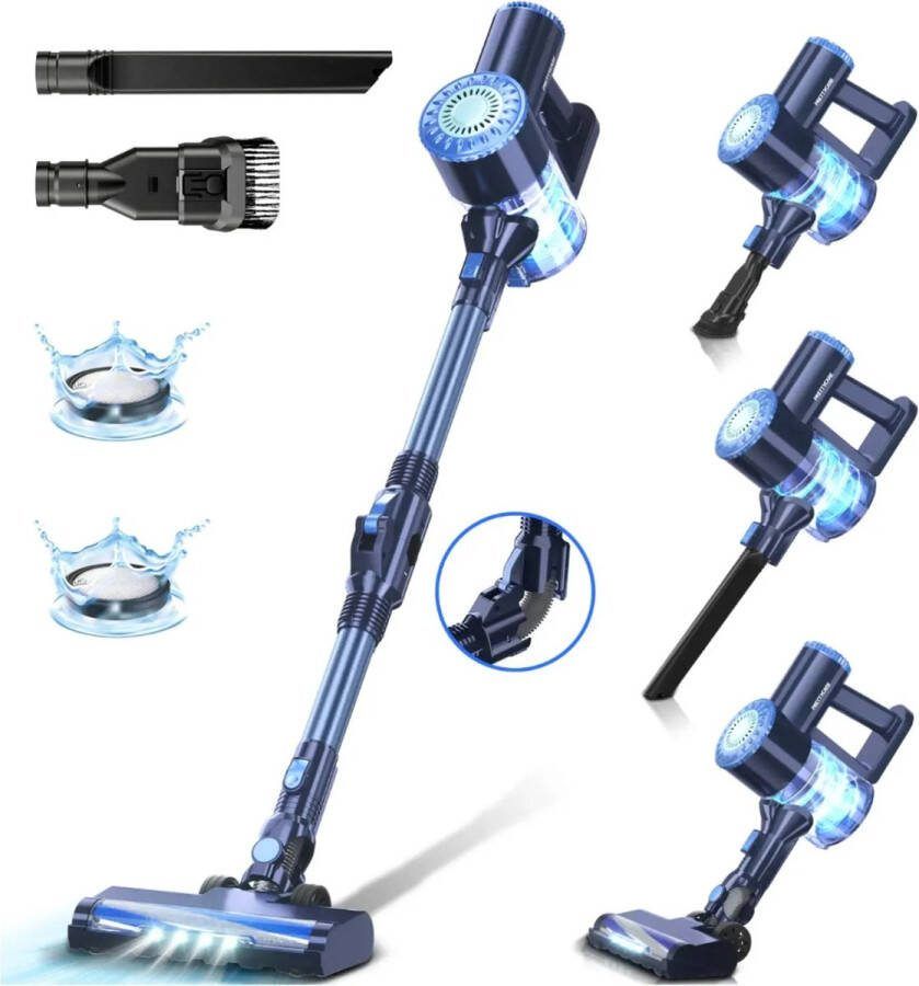 Prettycare W400 Draadloze Steelstofzuiger Draadloze Steelstofzuiger Steelstofzuigers met kruimeldief Zonder Zak