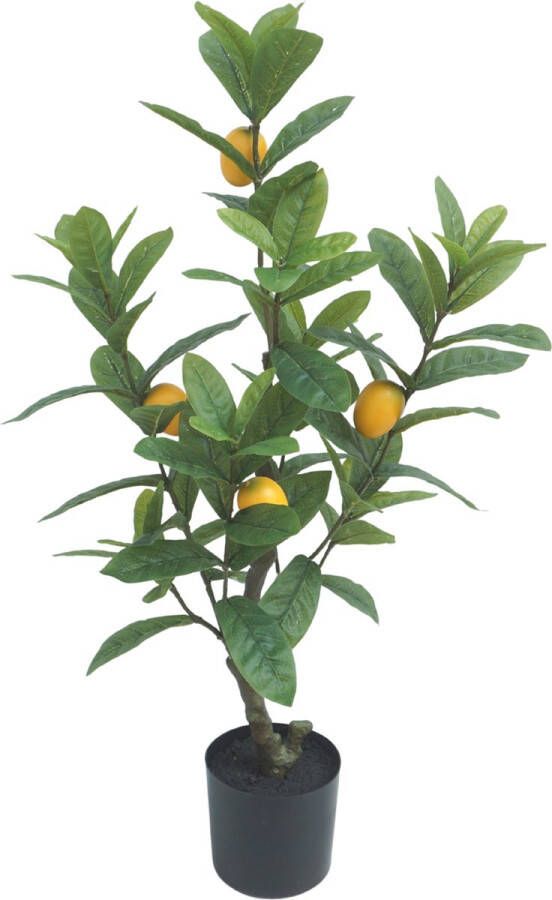 PrettyPlants Kunst Citroenboom 75cm Kunstplant voor binnen Kunst Fruitboom Citroen kunstplant