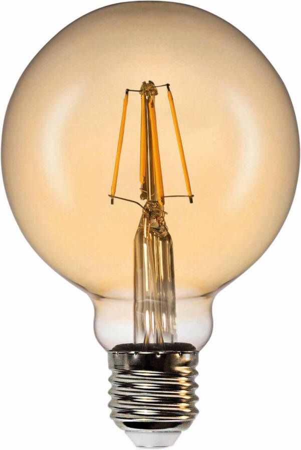 Prilux 'fiSENSE Gold Globe' LED filament lamp E27 4W 2500K dimbaar