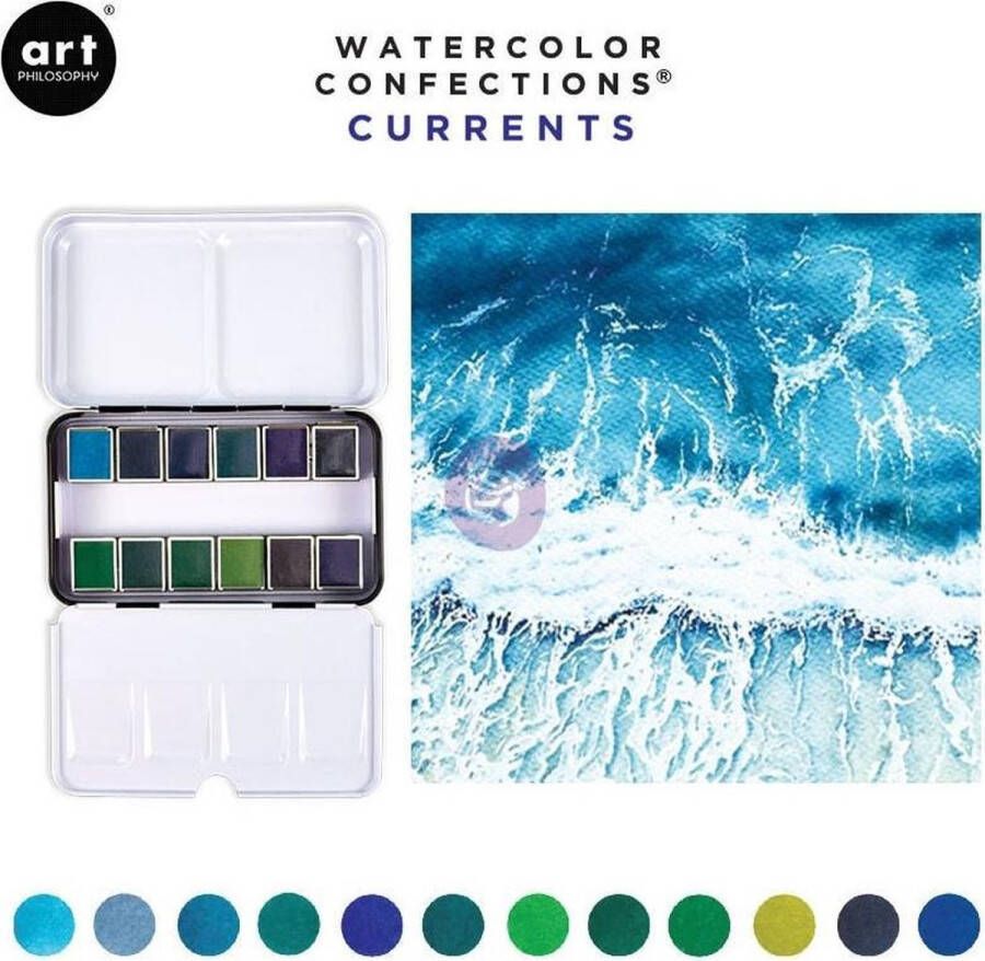 Prima Marketing Watercolor Confections Aquarelverf Currents set van 12 kleuren