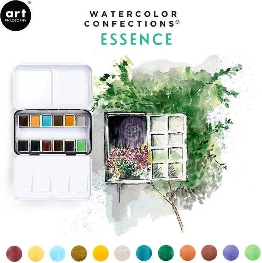 Prima Marketing Watercolor Confections Aquarelverf Essence set van 12 kleuren