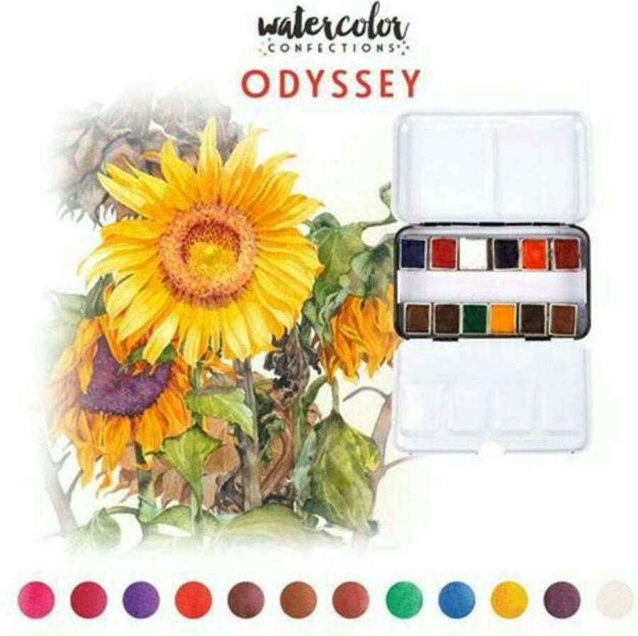 Prima Marketing Watercolor Confections Aquarelverf Odyssey set van 12 kleuren
