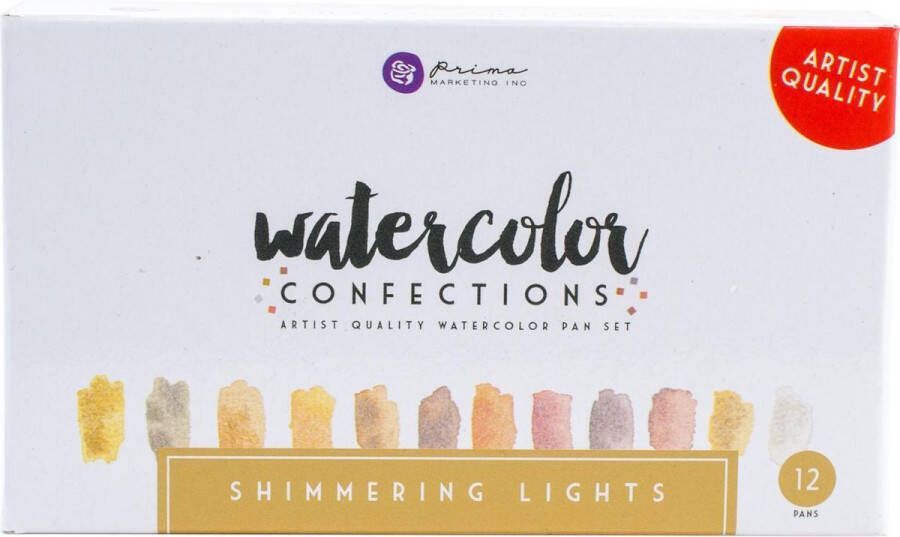 Prima Marketing Watercolor Confections Aquarelverf Shimmering Lights set van 12 kleuren