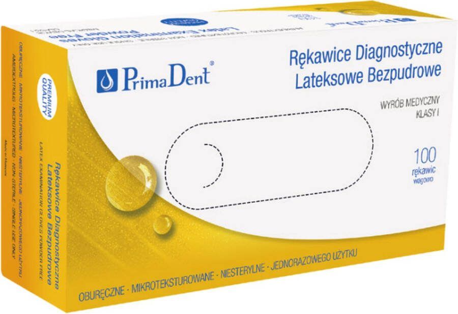 PrimaDent Latex Handschoenen Poedervrij S 100 stuks