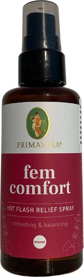 Primavera Fem Comfort Bodyspray Verkoeling en verfrissing bij opvliegers aromatherapie etherische olie