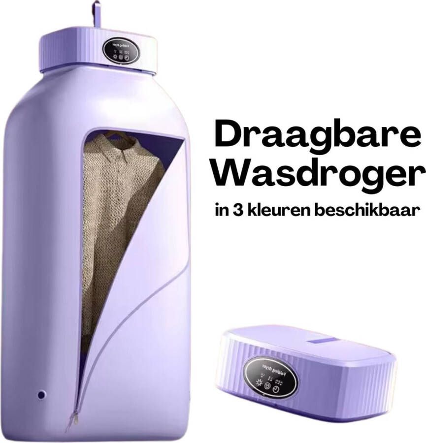 PrimedealsNL Mini Wasdroger Draagbare Wasdroger UV-technologie Elektrische Mini Wasdroger Opvouwbaar Camping Droger Studenten Droger Goedkope Droger Max 2.5 Kilo Paarse Mini Wasdroger
