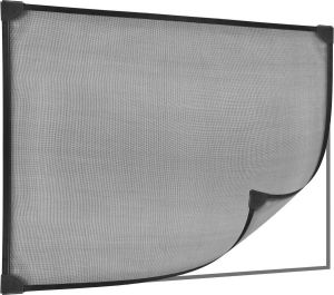 Primematik Klamboe voor raam max. 100 x 120 cm magnetisch zwart flexibel PVC