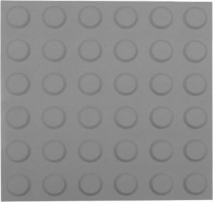 Primematik Tactile tegel tactile blind bestrating 30x30cm grijze stop cirkels 10-pack