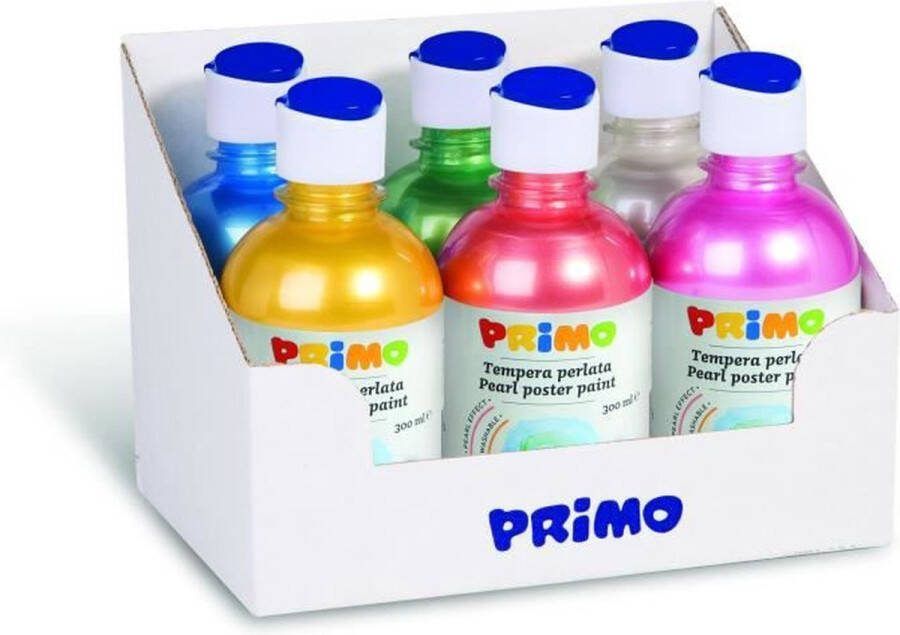 PRIMO 234TP6ASS Partij parelgouache 6 flesjes met maatdop