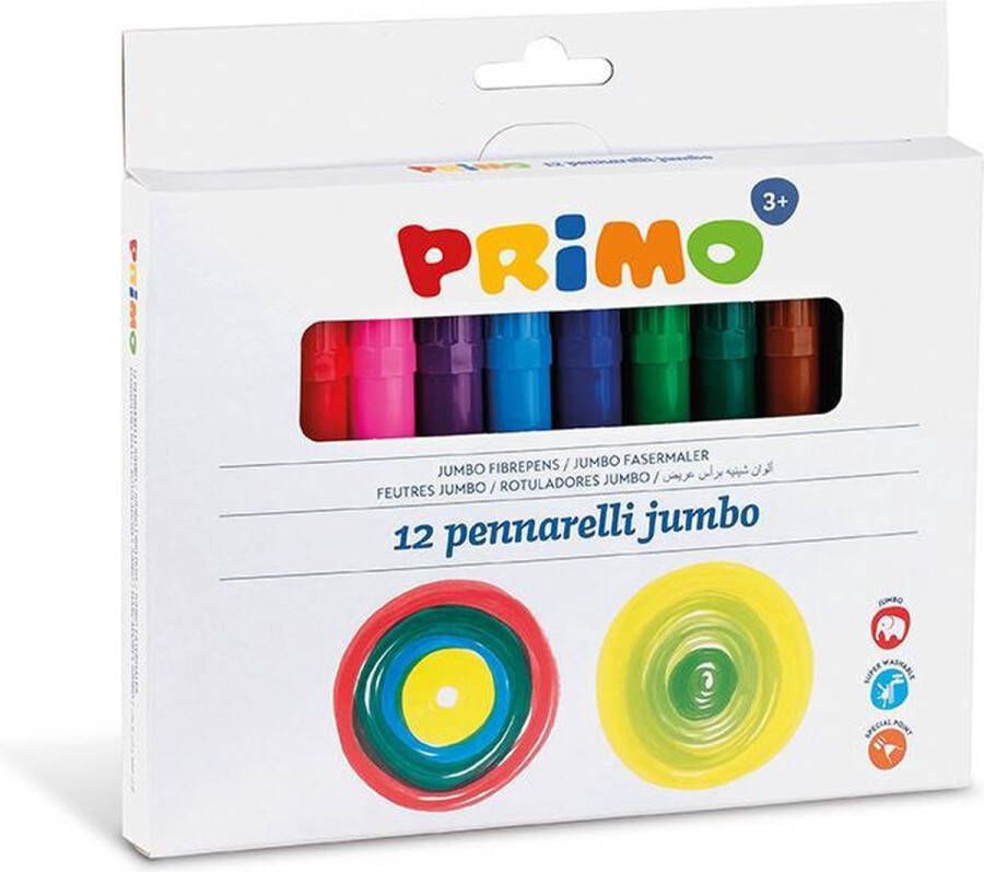 PRIMO Jumbo viltstiften ø7.6 Set 12-delig