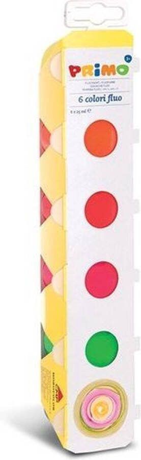 PRIMO Plakkaatverf in potje 6 fluorkleuren