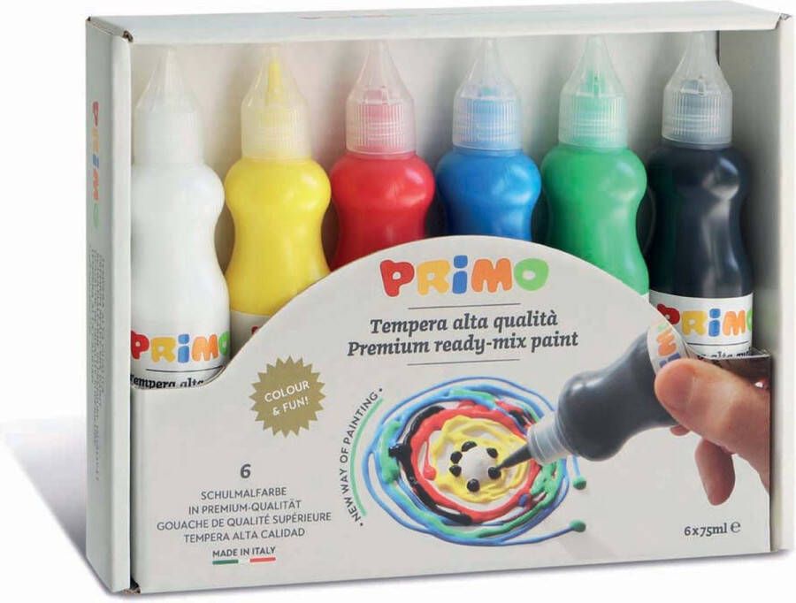 Primo plakkaatverfset Tempera junior 6 x 75 ml