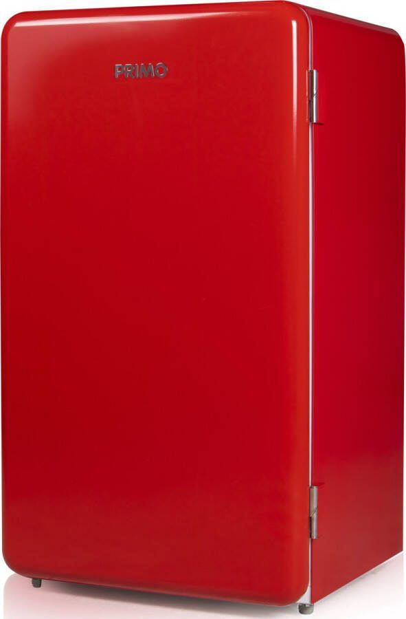 PRIMO PR109RKR Koelkast tafelmodel – 93 liter inhoud – Rood – Koelkast tafelmodel vrijstaand – Retro koelkast