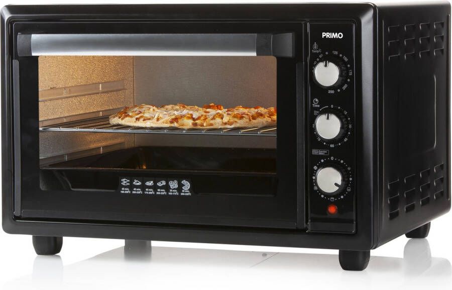 PRIMO PR250OV Heteluchtoven met Grillfunctie Mini Oven Vrijstaand 34L 1300W Zwart