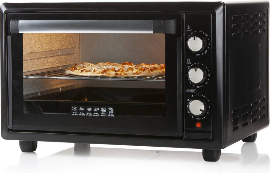 PRIMO PR250OV Mini Oven Bakoven met Hetelucht- & Grillfunctie Vrijstaand 34L Zwart