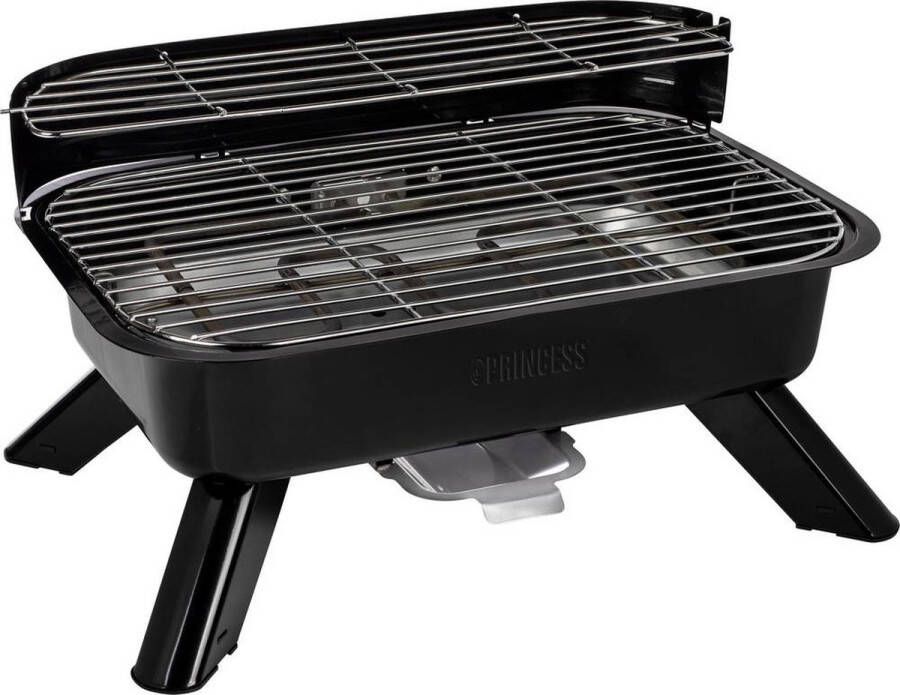 Princess Houtskool BBQ en Elektrische Barbecue 112252 Hybride Barbecue – Tafelmodel 2000W 44x 29cm Gebruik elektrisch of met kolen Geschikt voor gebruik op balkon bbq accesoires