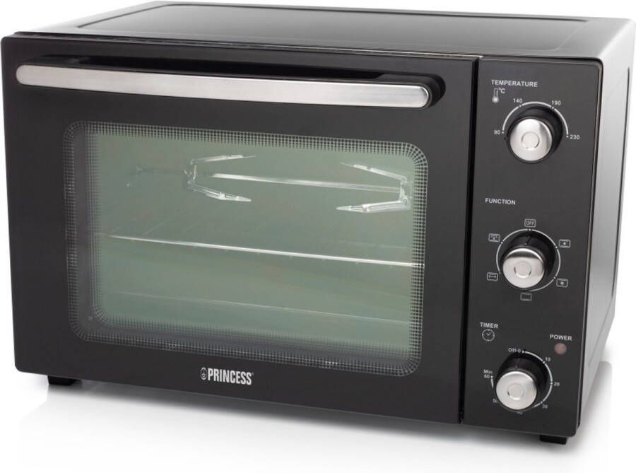 Princess 112751 Vrijstaande Heteluchtoven 6 Standen 32 liter 1500 W Zwart