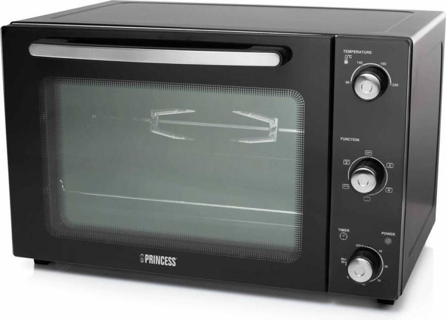 Princess 112756 Vrijstaande Heteluchtoven 6 Standen 45 liter 1800 W Zwart