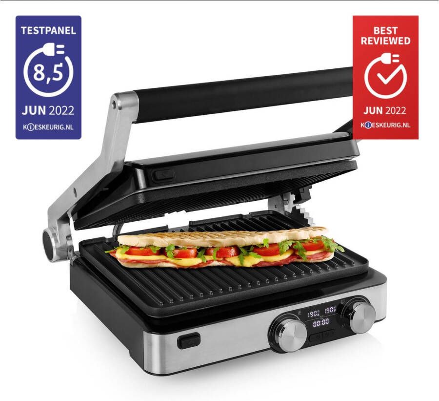 Princess 117310 Digital Grill Master Pro Contactgrill – 2 regelbare thermostaten – Digitaal bedieningspaneel