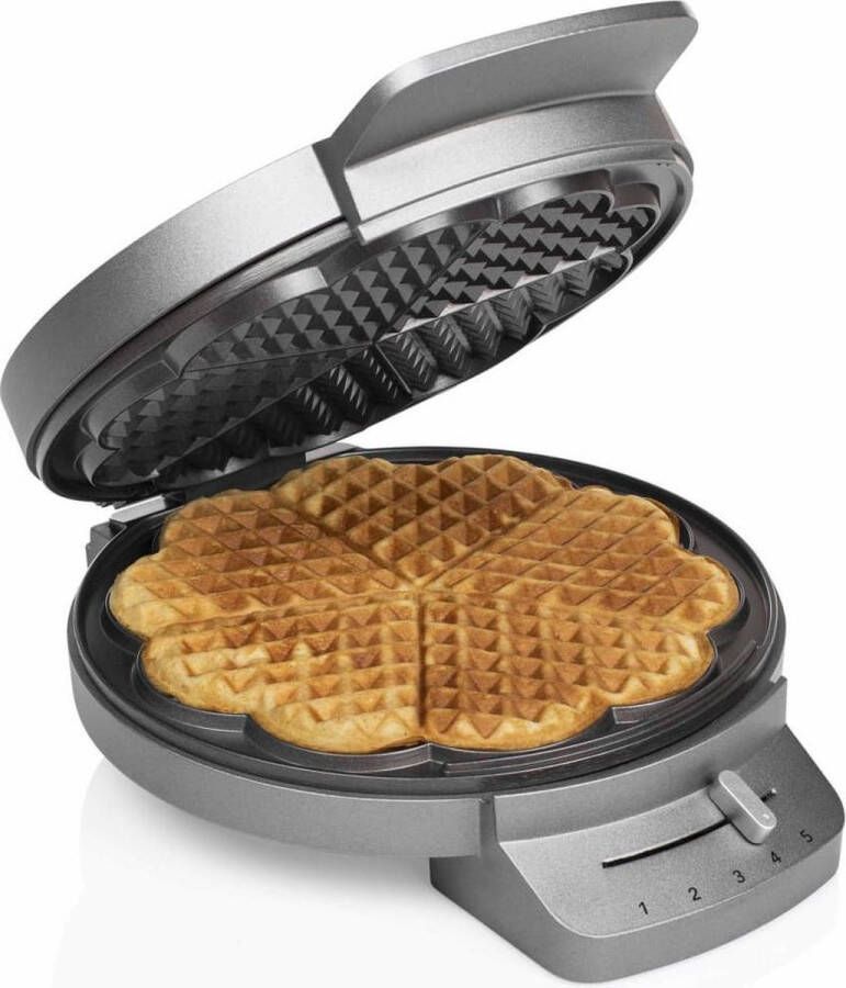Princess 132380 Wafelijzer – 5 hartjeswafels Regelbare thermostaat – 5 standen Anti aanbaklaag 1200W Gaufrier