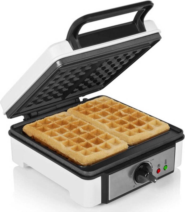 Princess 132397 Wafelijzer – 2 Belgische wafels – 4x7 Regelbare thermostaat Anti aanbaklaag 1200 Watt – Wit Gaufrier