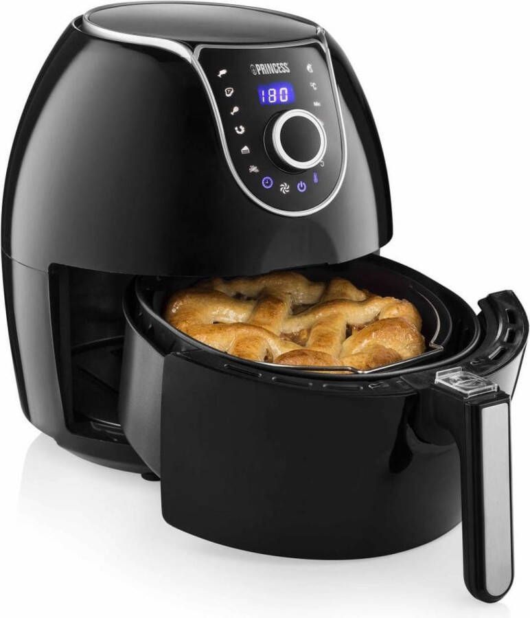 Princess 182055 Digitale Family Airfryer XXL Heteluchtfriteuse 5 2 liter Inclusief gratis bakvorm 8 voorgeprogrammeerde programma's -High Speed Air Convention Technology