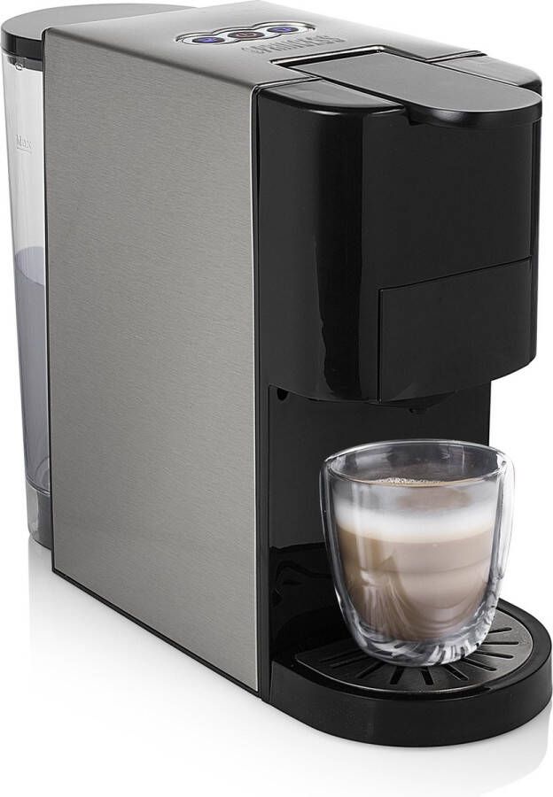 Princess 249450 Multi Capsule Filter-koffiezetapparaat Staal 4-in-1 Geschikt voor meerdere koffiesoorten