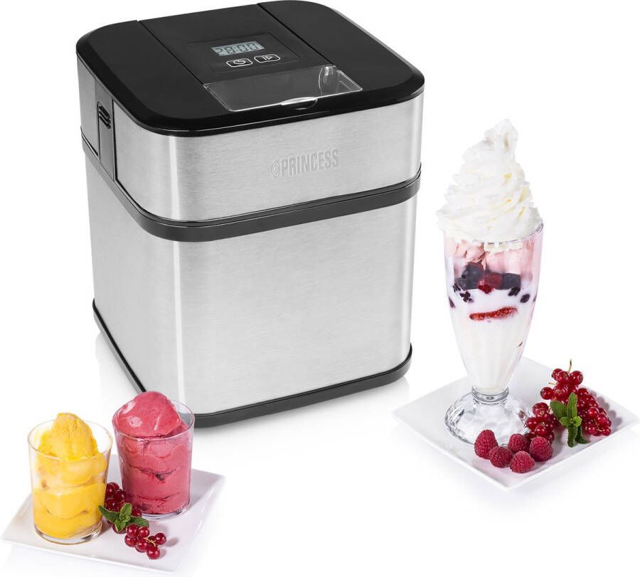 Princess 282605 IJsmachine 1.5 liter Roomijs Yoghurtijs Frozen Yoghurt Sorbetijs IJsmaker Compact