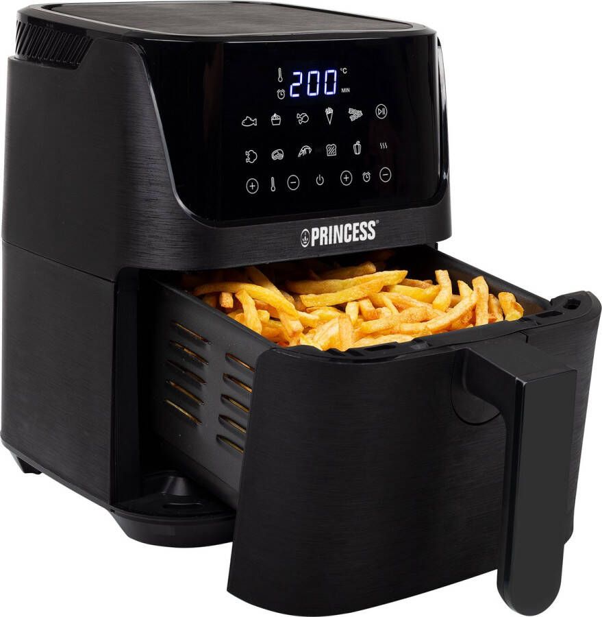 Princess 182024 Digital Airfryer XL Groot 3.5 liter Frituren grillen bakken en roosteren Digital touch screen 11 automatische programma's Zwart