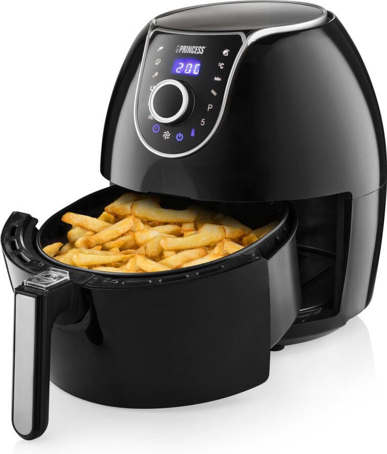 Princess 182055 Digitale Family Airfryer XXL Heteluchtfriteuse 5 2 liter Inclusief gratis bakvorm 8 voorgeprogrammeerde programma's -High Speed Air Convention Technology