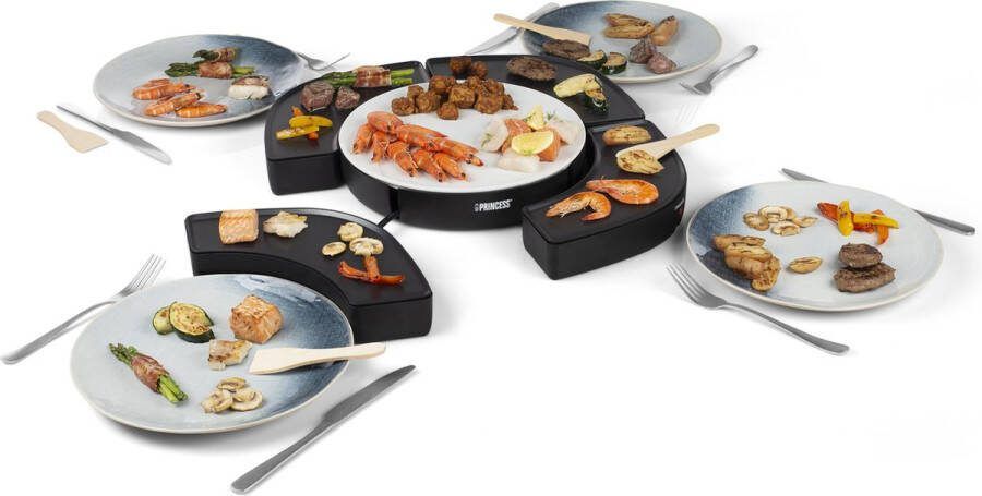Princess Dinner4All Circle 103070 Gourmetstel Grill & Bakplaat 4 Personen Extra lang 2 meter snoer