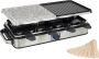 Princess Gourmetstel 162635 Raclette 8 Personen Steen en Grill Deluxe 21 x 42 cm 2 meter snoer Regelbare thermostaat 1400W RVS - Thumbnail 1