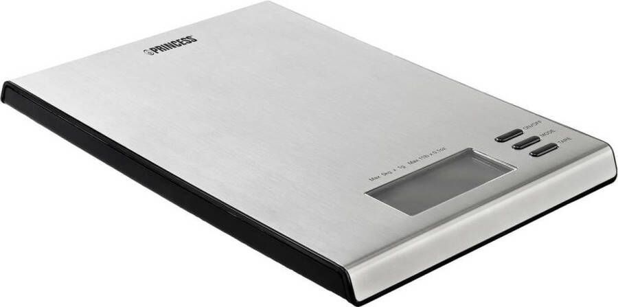 Princess 492943 Keukenweegschaal – Digitaal 1g tot 5 kg – Roestvrijstaal Tarra functie