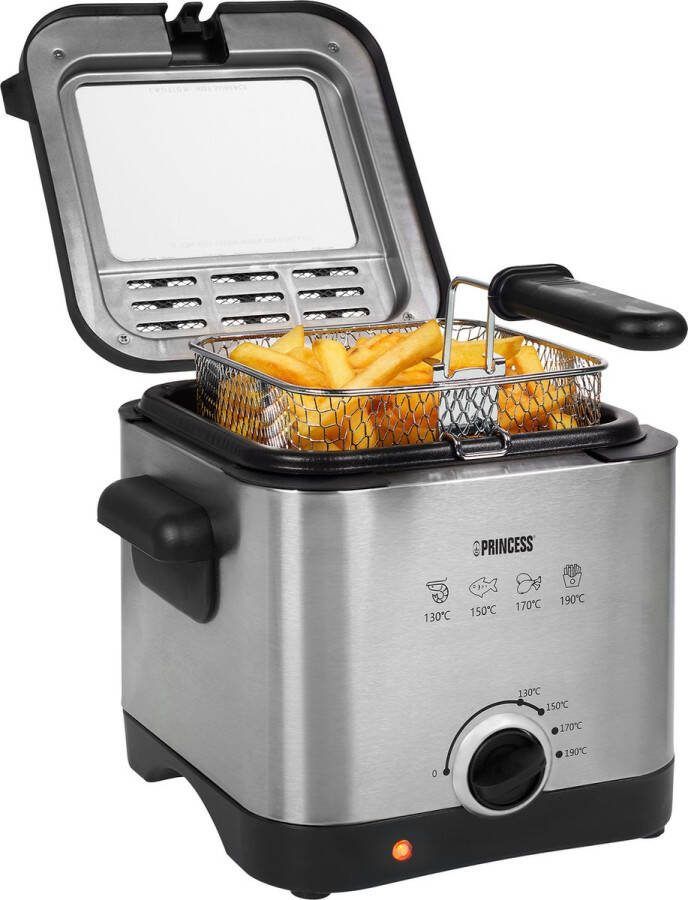 Princess 182612 Mini Friteuse 1 5 Liter 1000 W Compact formaat Geschikt voor de camping