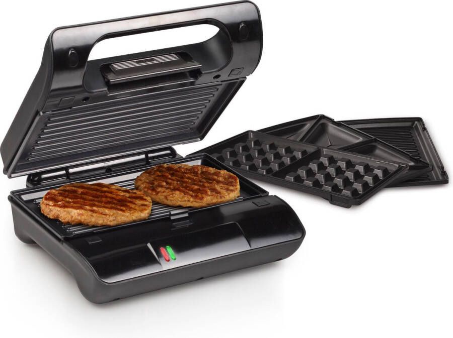 Princess Multi Sandwich Contactgrill Compact Pro 117002 – Verwisselbare platen – Tosti apparaat Wafelijzer Panini grill Verticaal opbergbaar RVS design