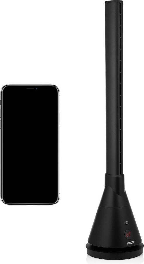 Princess Ventilatorkachel 347000 App gestuurd – Geschikt voor zomer én winter zwart WiFi Smart Heating & Cooling Tower