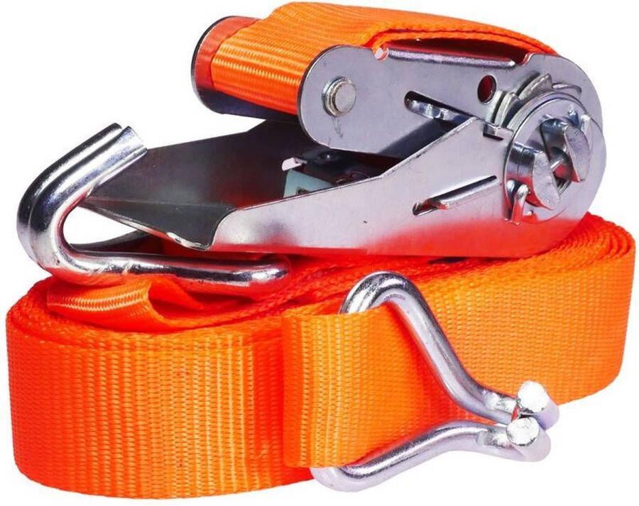 Print equipment Spanband met ratel en met haak 800 kg 6 meter Spanbanden neon Orange breedte 25 mm sjorband compleet spanbandset