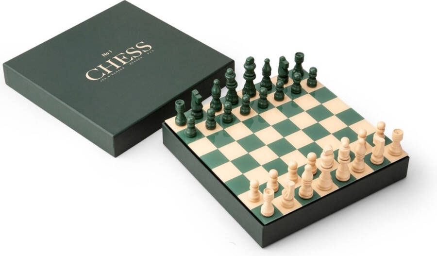 Printworks The Art Of Chess Luxe Schaakspel Design Spel Decoratief groen wit