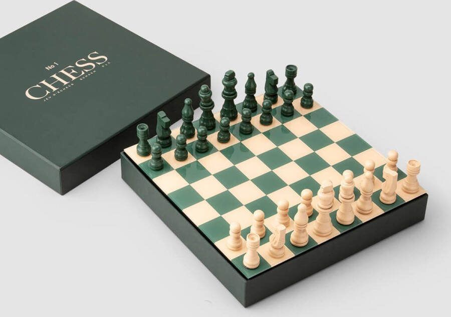 Printworks The Art Of Chess Luxe Schaakspel Design Spel Decoratief groen wit