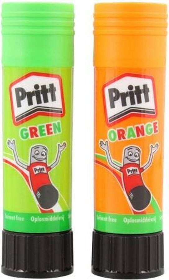 Pritt Lijmstift | Groen & Oranje | 2 Stiften | Gekleurde Lijm