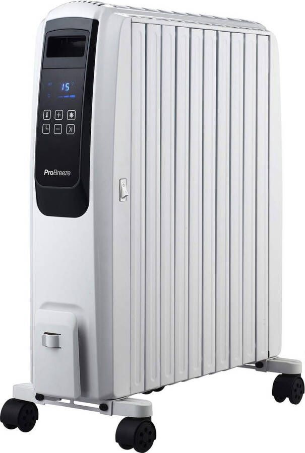 Pro Breeze Digitale olieradiator 2500 W mobiel elektrische verwarming 10 elementen geïntegreerde timer 4 warmtestanden thermostaat afstandsbediening