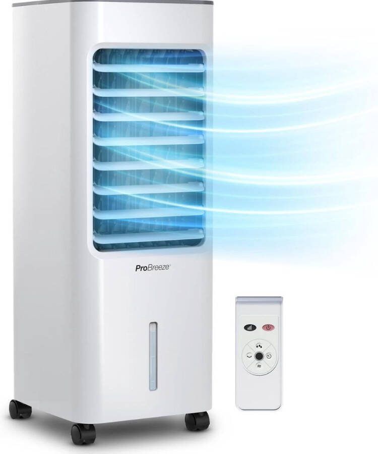 Pro Breeze Mobiele Airco voor Slaapkamer Mobiele Aircooler met Timer Mobiele Airco Zonder Afvoer met 3 snelheden- Wit