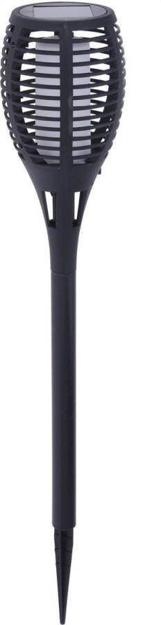 Pro Garden 1x Solar fakkels toortsen vlam effect zwart tuinverlichting op zonne-energie 49 cm Tuindecoratie accessoires Tuinverlichting Tuinlampjes Buiten verlichting Solar zonne-energie lamp voor in de tuin