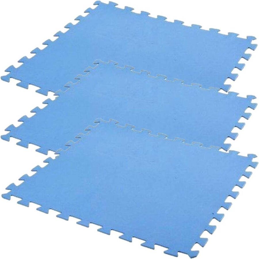 Pro Garden 36x stuks Foam puzzelmat zwembadtegels fitnesstegels blauw 50 x 50 cm