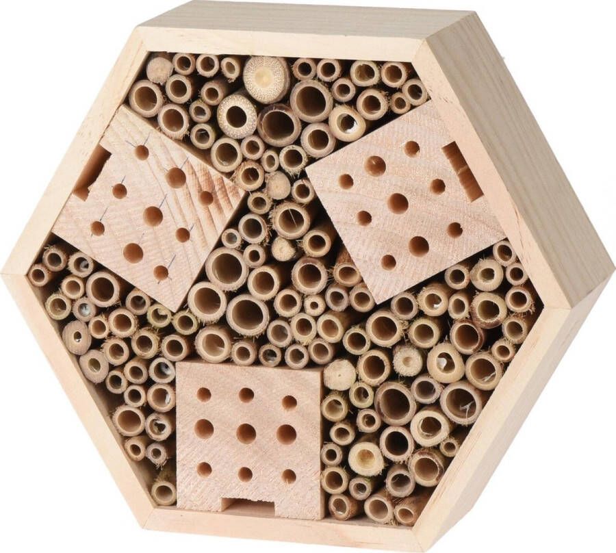 Merkloos Sans marque Insectenhotel Hexagon Naturel 22 5 x 20 x 7 5 cm