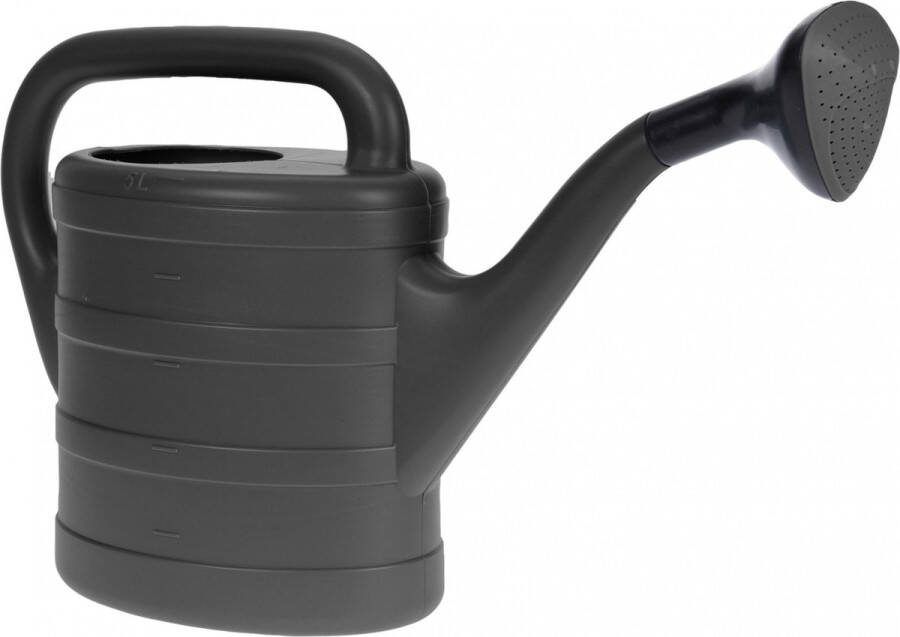 Pro Garden Kunststof gieter antraciet 5 liter Planten gieters voor buiten Met broeskop