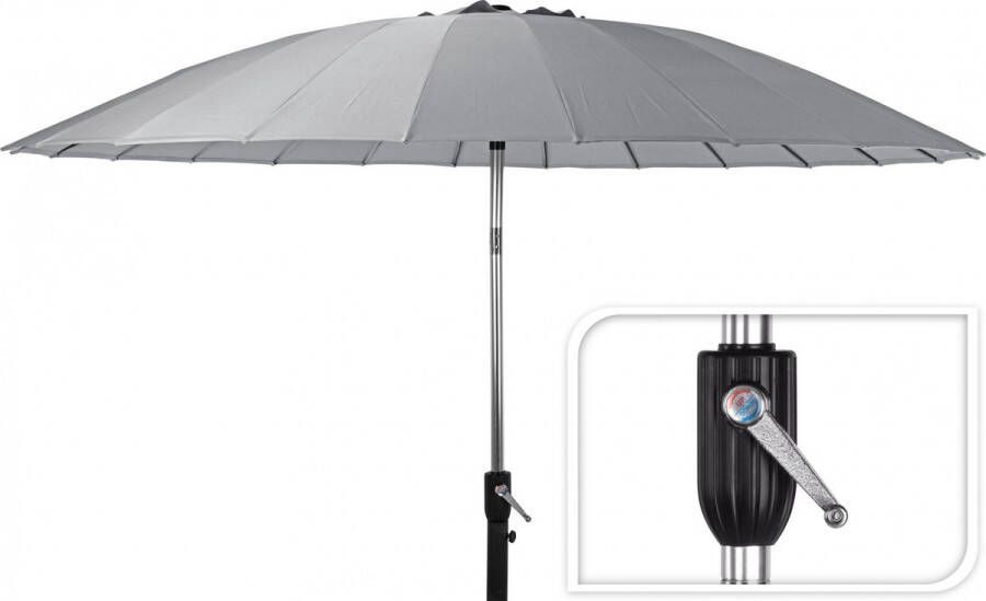 ML-Design Parasol Shanghai Ø 270 Cm Lichtgrijs Van Aluminium En Polyester