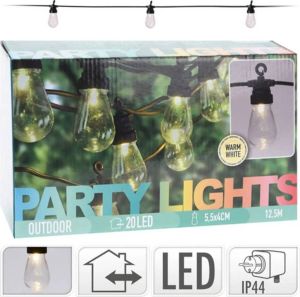 Pro Garden PartyLight LED feestverlichtig 20 lampjes 12 5 m lang Wit licht