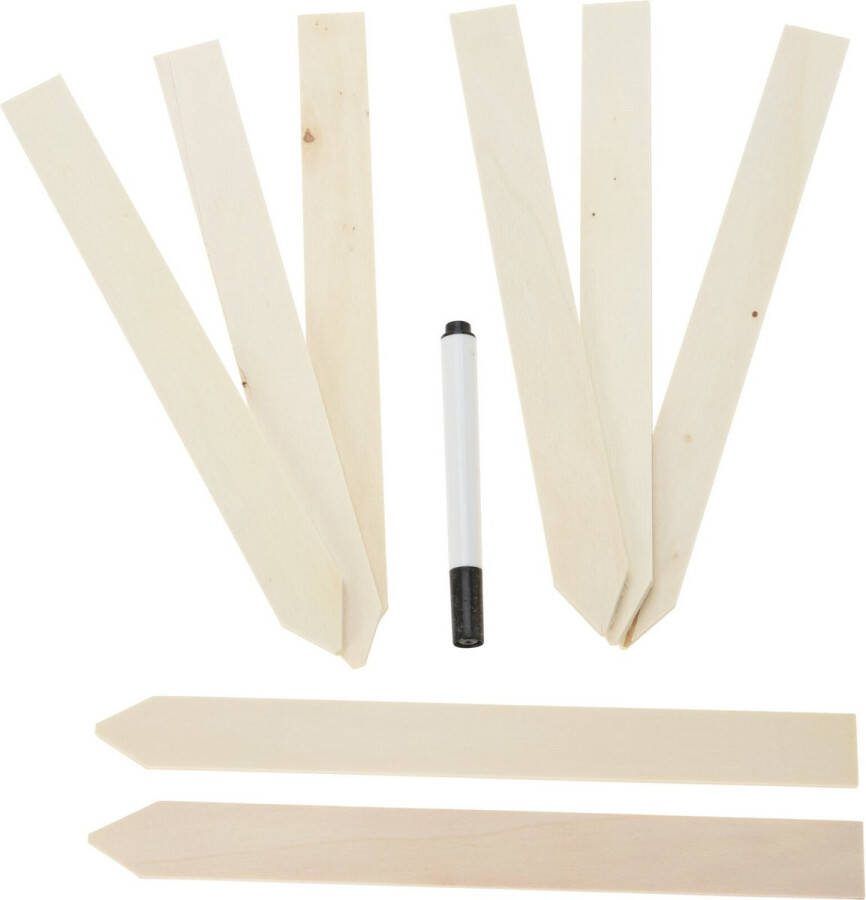 Pro Garden Plantenstekers houten stokjes set 80x 20 x 2 cm planten kruiden labelen