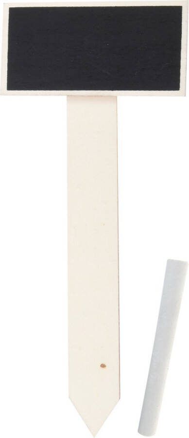 Pro Garden Plantenstekers krijtbordjes schoolbordjes op stokje set 12x 25 cm